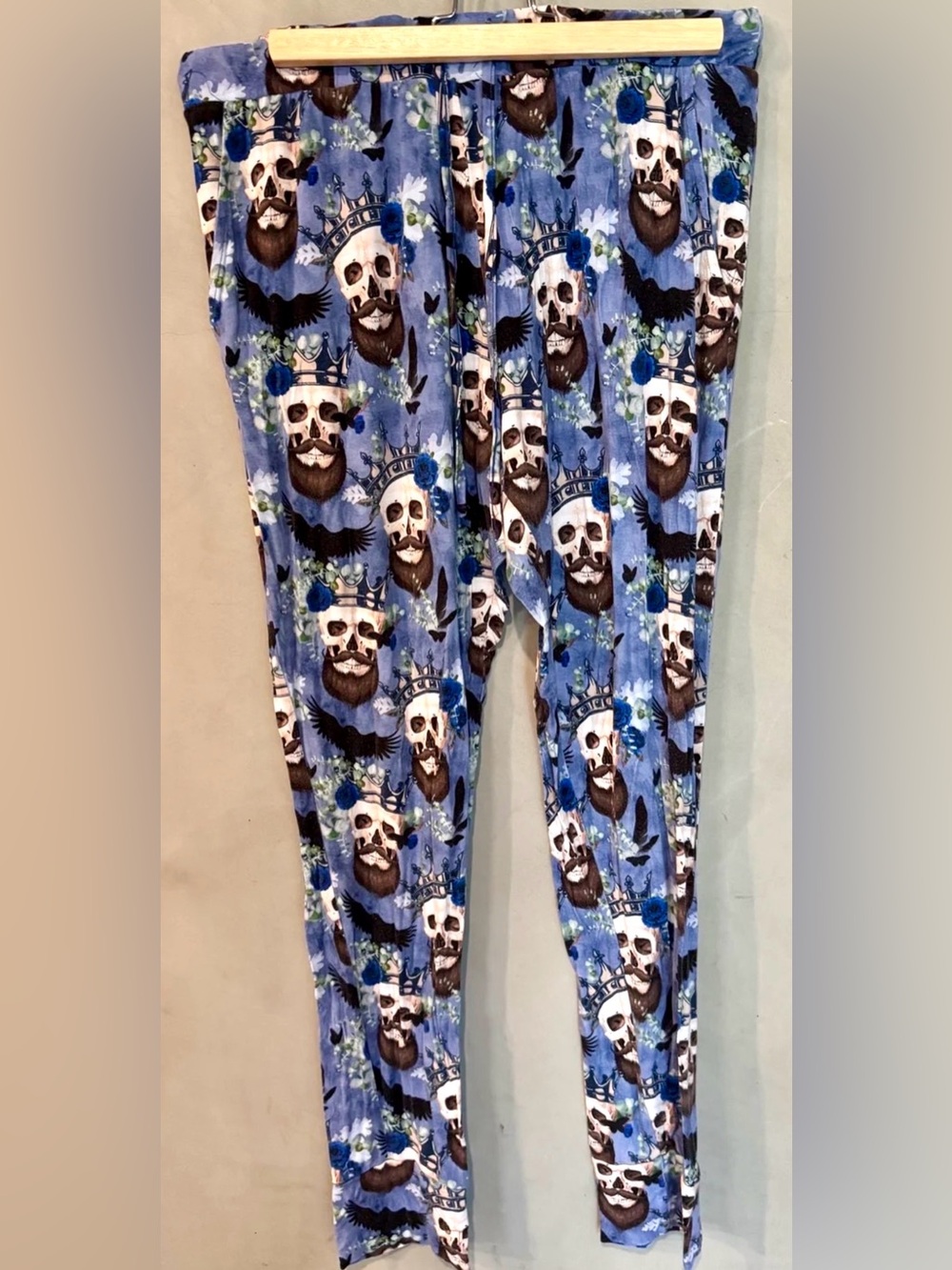 Little Bum Bums Killer King pajama pants large Halloween, skull, raven, roses